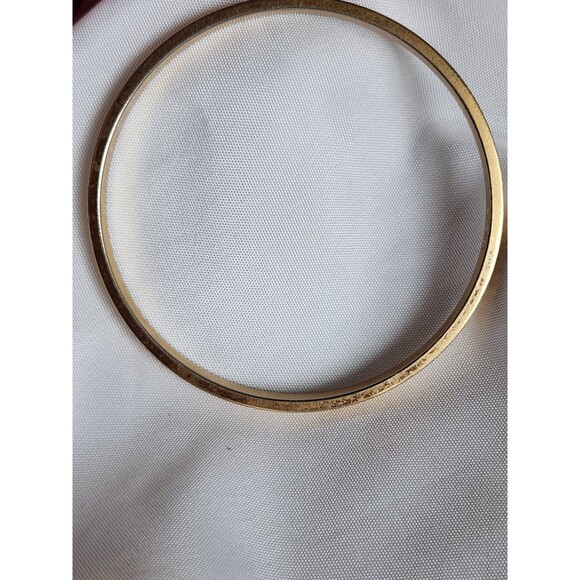 Vintage Classic MONET Signed Gold Tone Brushed Textured Bangle Bracelet - Picture 4 of 7